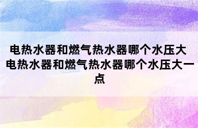 电热水器和燃气热水器哪个水压大 电热水器和燃气热水器哪个水压大一点